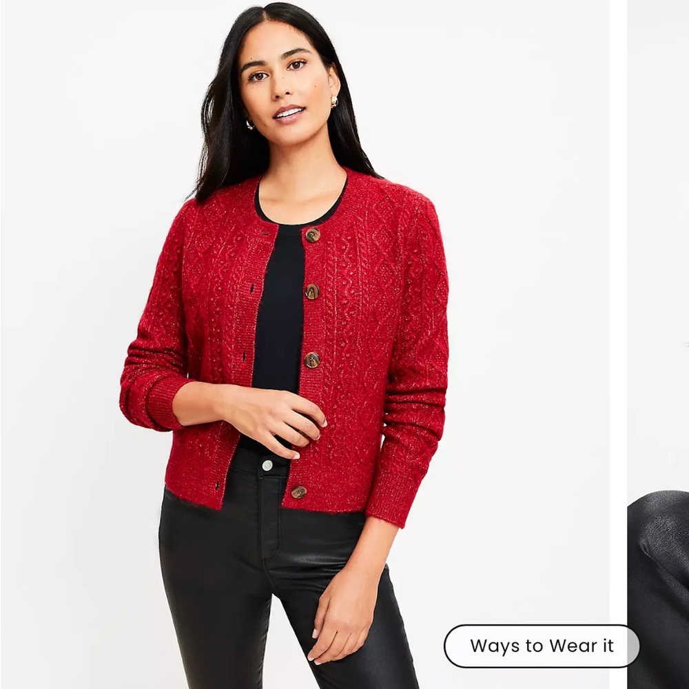 Loft Bobble Cable Cardigan